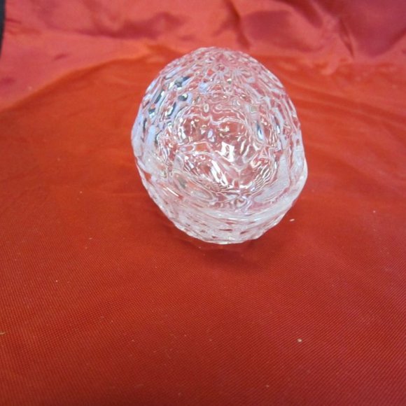 VTG 60'S CRYSTAL EGG SHAPED TRINKET BOX W/LID - Picture 3 of 6